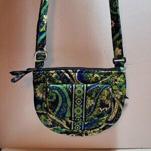 Retired Vera Bradley Rhythm & Blues Medium Cross Body Purse Handbag Satchel